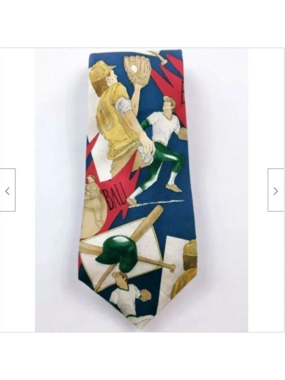 Men's Baseball Bat Helmet Glove Sports Silk Tie